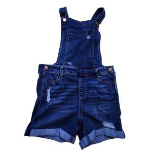 Girls Celebrity Pink Denim Short Overalls Size 16